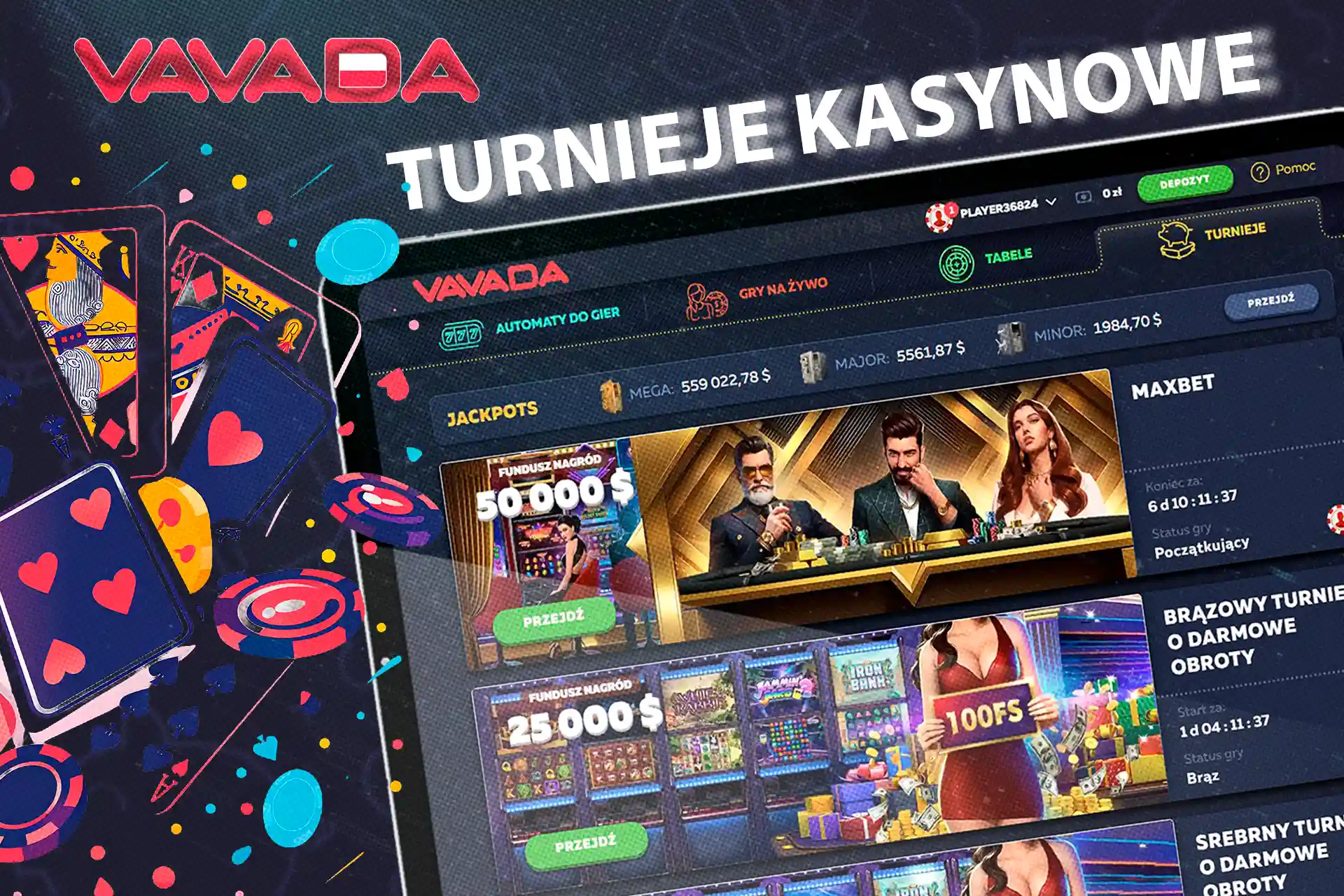Weź udział w różnych turniejach w kasynie Vavada